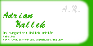 adrian mallek business card
